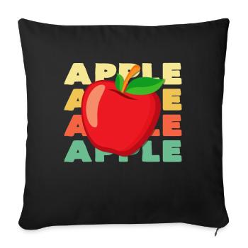 Apfel - Sofakissenbezug 45 x 45 cm - Schwarz - Vorne