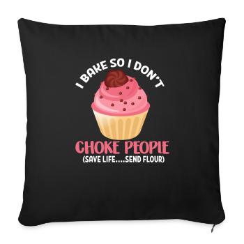 Cuire boulanger gâteau boulangerie boulanger cadeau - Housse de coussin décorative 45 x 45 cm - noir - Devant