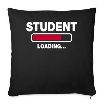college student - Sofa pillowcase 17,3'' x 17,3'' (45 x 45 cm) - black - Front