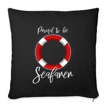 navigation à voile - Housse de coussin décorative 45 x 45 cm - noir - Devant
