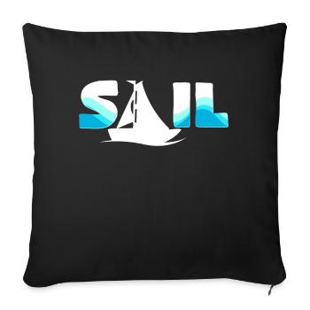 navigation à voile - Housse de coussin décorative 45 x 45 cm - noir - Devant