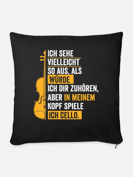 Cello Jazz - Sofakissenbezug 45 x 45 cm - Schwarz