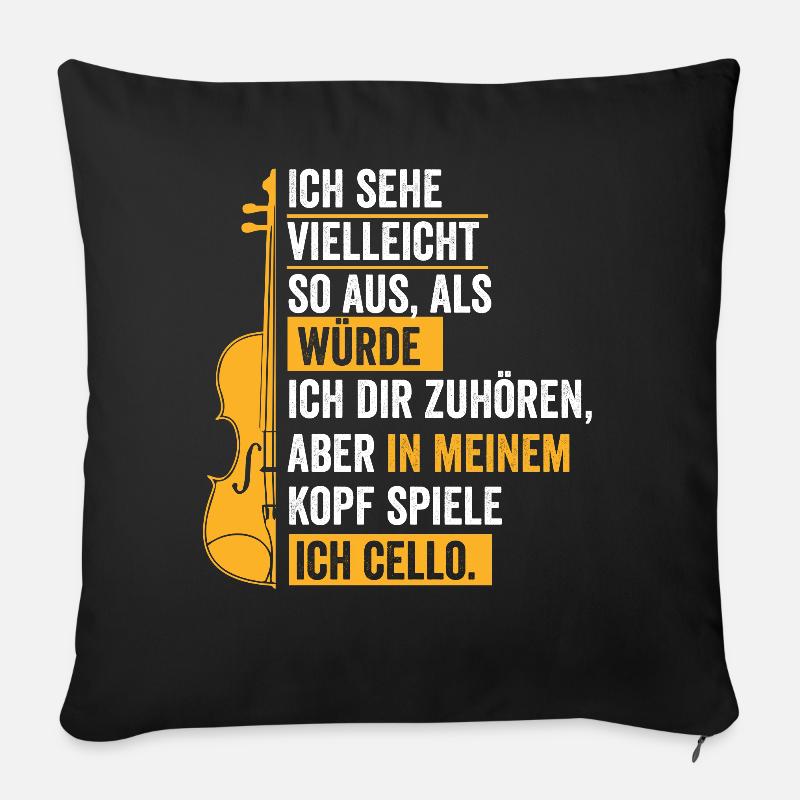 Cello Jazz - Sofakissenbezug 45 x 45 cm - Schwarz