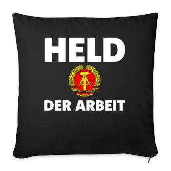 Held der Arbeit DDR - Sofakissenbezug 45 x 45 cm - Schwarz - Vorne