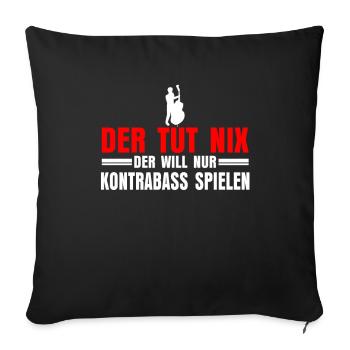 Kontrabass Streichinstrument - Sofakissenbezug 45 x 45 cm - Schwarz - Vorne
