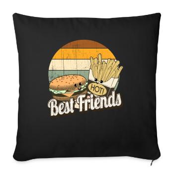meilleurs amis - Housse de coussin décorative 45 x 45 cm - noir - Devant