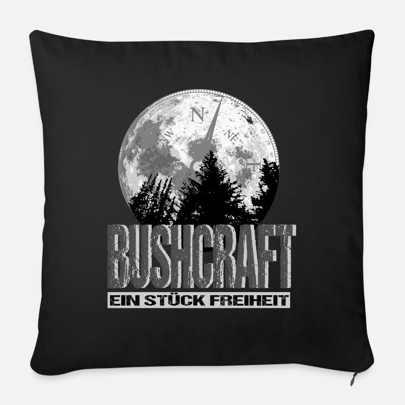 Bushcraft - Sofakissenbezug 45 x 45 cm - Schwarz