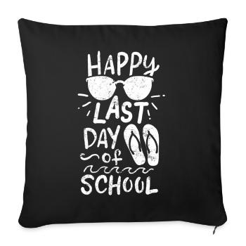 Dernier jour d'école pour les vacances d'été - Housse de coussin décorative 45 x 45 cm - noir - Devant
