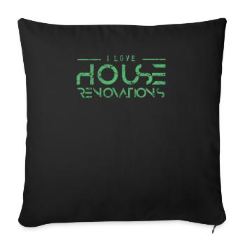 House renovation - Sofa pillowcase 17,3'' x 17,3'' (45 x 45 cm) - black - Front
