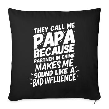 Daddy Father's Day - Sofa pillowcase 17,3'' x 17,3'' (45 x 45 cm) - black - Front