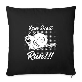 Run run d'escargot - Housse de coussin décorative 45 x 45 cm - noir - Devant