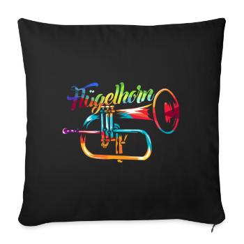 Flügelhorn Geschenk - Sofakissenbezug 45 x 45 cm - Schwarz - Vorne