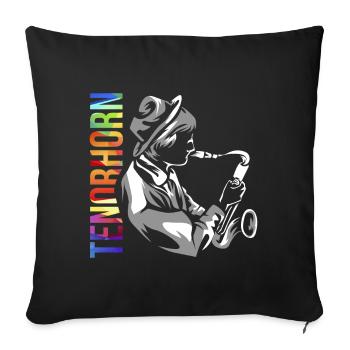 Tenorhorn Geschenk - Sofakissenbezug 45 x 45 cm - Schwarz - Vorne