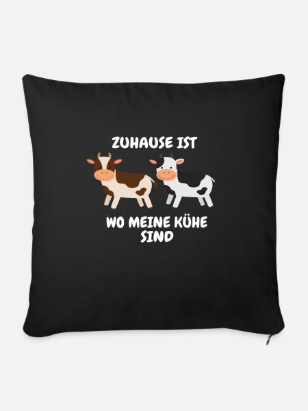 Kühe - Sofakissenbezug 45 x 45 cm - Schwarz