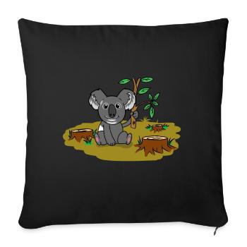 Koala Bear Australie Bien-être animal Conservation de la nature Climat - Housse de coussin décorative 45 x 45 cm - noir - Devant