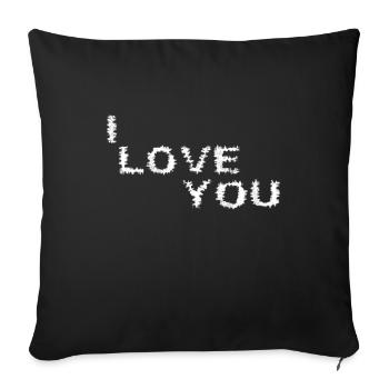 Valentine's Day Valentine's Day Love Love Love You - Sofa pillowcase 17,3'' x 17,3'' (45 x 45 cm) - black - Front