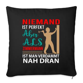 Zimmermann - Sofakissenbezug 45 x 45 cm - Schwarz - Vorne