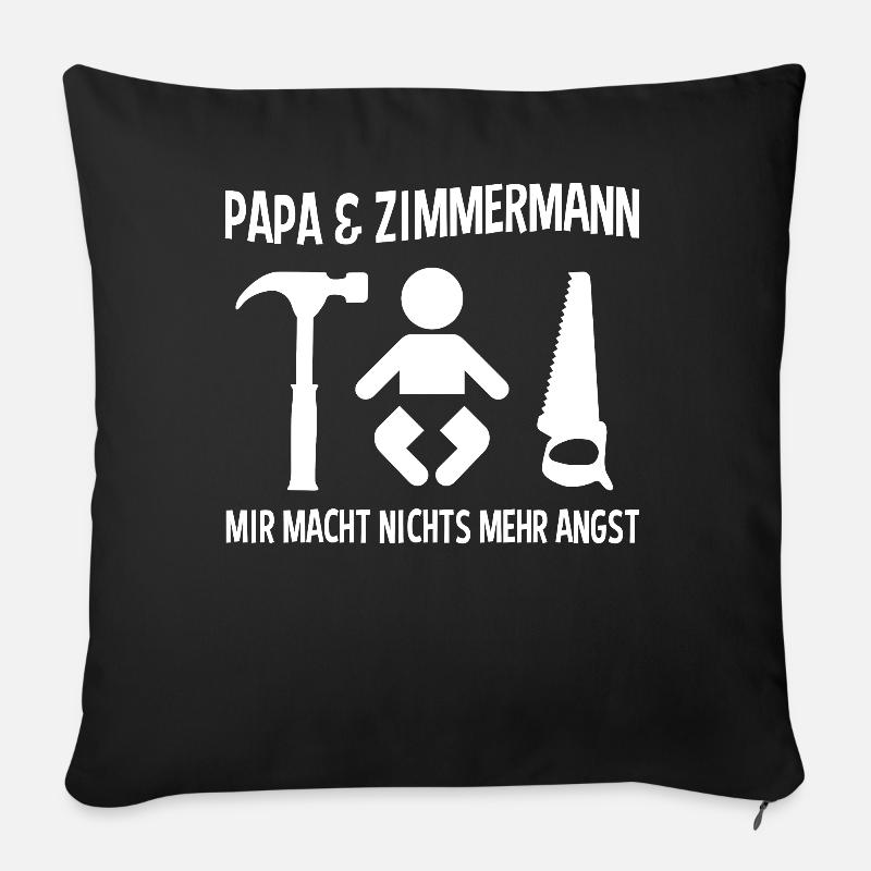 Papa Zimmermann - Sofakissenbezug 45 x 45 cm - Schwarz