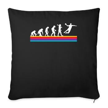 Retro handball graphic t-shirt - Sofa pillowcase 17,3'' x 17,3'' (45 x 45 cm) - black - Front