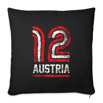 Austria Austria Football 12 Retro - Sofa pillowcase 17,3'' x 17,3'' (45 x 45 cm) - black - Front