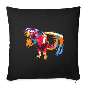 Shetland pony - Sofa pillowcase 17,3'' x 17,3'' (45 x 45 cm) - black - Front