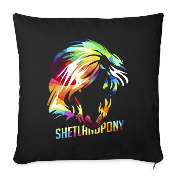 poney Shetland - Housse de coussin décorative 45 x 45 cm - noir - Devant