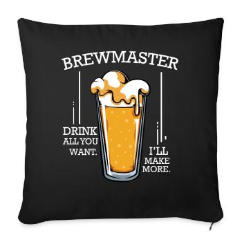 Brasser de la bière - Housse de coussin décorative 45 x 45 cm - noir - Devant