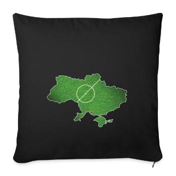 Championnat de football de football d'Ukraine - Housse de coussin décorative 45 x 45 cm - noir - Devant