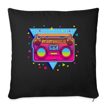80s party - Sofa pillowcase 17,3'' x 17,3'' (45 x 45 cm) - black - Front