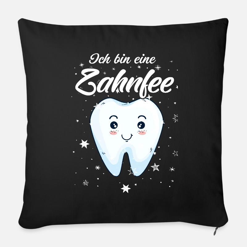 Ich bin eine Zahnfee - Sofakissenbezug 45 x 45 cm - Schwarz