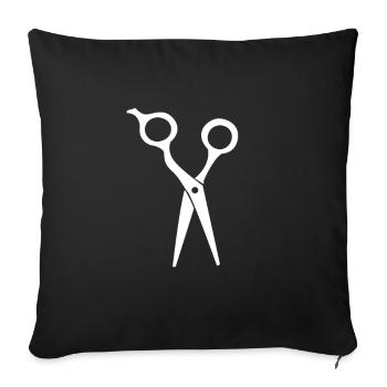 Salon de coiffure coiffeur coiffeur coiffeurs cadeau - Housse de coussin décorative 45 x 45 cm - noir - Devant