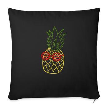 Ananas - Sofakissenbezug 45 x 45 cm - Schwarz - Vorne