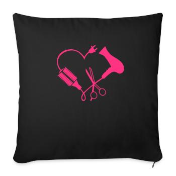 Coiffeur - Housse de coussin décorative 45 x 45 cm - noir - Devant