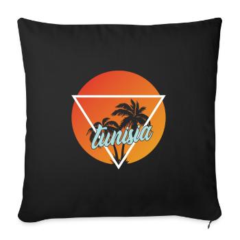 Tunisia vacation and holiday destination - Sofa pillowcase 17,3'' x 17,3'' (45 x 45 cm) - black - Front