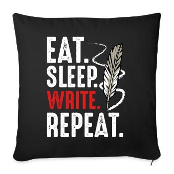 writer - Sofa pillowcase 17,3'' x 17,3'' (45 x 45 cm) - black - Front