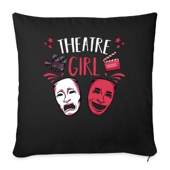 theatre - Sofa pillowcase 17,3'' x 17,3'' (45 x 45 cm) - black - Front
