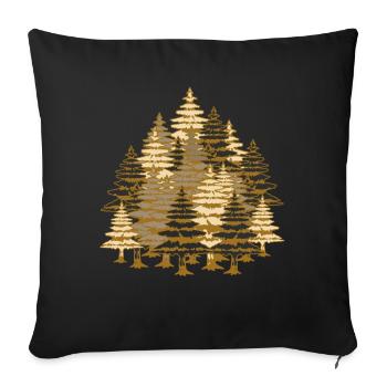 Arbres nature forêt sauvage - Housse de coussin décorative 45 x 45 cm - noir - Devant