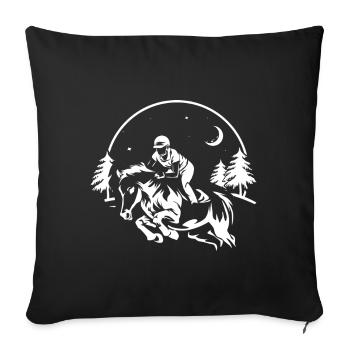 Equestrian Show Jumping Horse Show - Sofa pillowcase 17,3'' x 17,3'' (45 x 45 cm) - black - Front