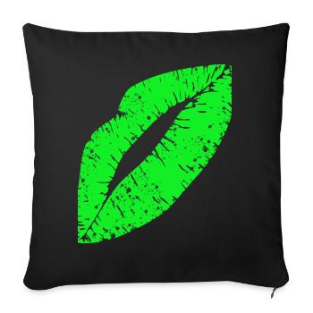 Lippen - Lips - Sofakissenbezug 45 x 45 cm - Schwarz - Vorne