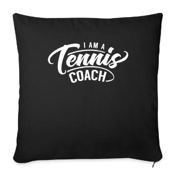 Instructeur de tennis Entraîneur Instructeur de tennis Instructeur - Housse de coussin décorative 45 x 45 cm - noir - Devant