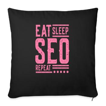 SEO - Housse de coussin décorative 45 x 45 cm - noir - Devant