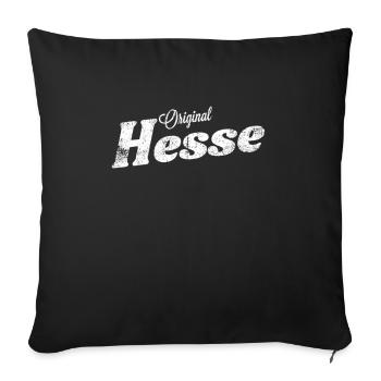 Original Hesse Geschenk für Echte Hessen Fans - Sofakissenbezug 45 x 45 cm - Schwarz - Vorne