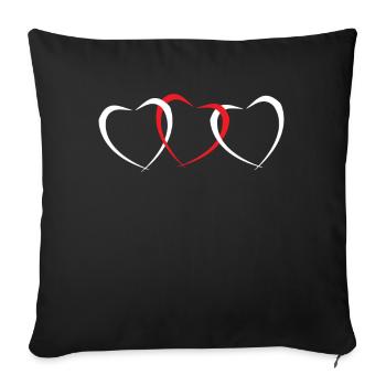 Saint Valentin - Housse de coussin décorative 45 x 45 cm - noir - Devant