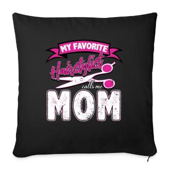 Barber mom - Sofa pillowcase 17,3'' x 17,3'' (45 x 45 cm) - black - Front