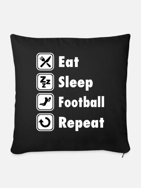 Funny Football Tshirt - Sofakissenbezug 45 x 45 cm - Schwarz