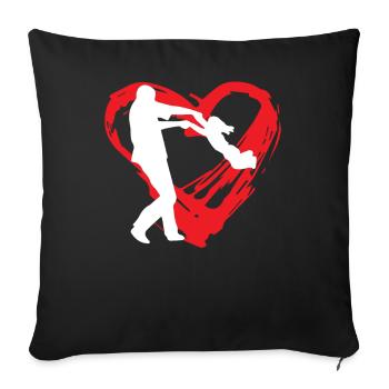 Coeur de fille - Housse de coussin décorative 45 x 45 cm - noir - Devant