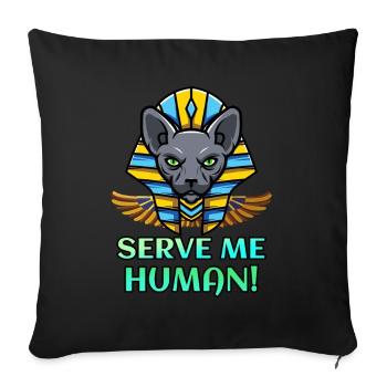 Sphynx cat Pharaoh Egyptian cat - Sofa pillowcase 17,3'' x 17,3'' (45 x 45 cm) - black - Front