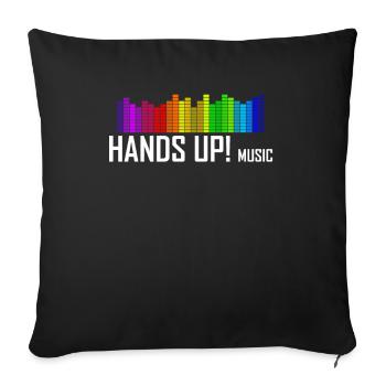 Hands Up Musik Dancecore Techno - Sofakissenbezug 45 x 45 cm - Schwarz - Vorne
