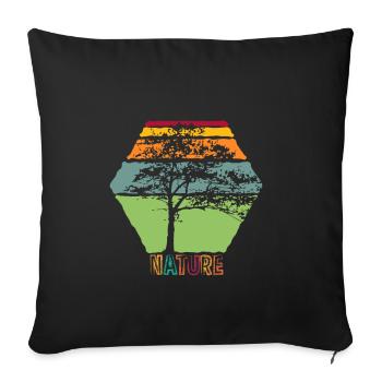Natur Nature - Sofakissenbezug 45 x 45 cm - Schwarz - Vorne