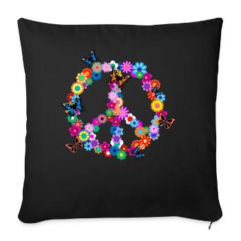 paix - Housse de coussin décorative 45 x 45 cm - noir - Devant